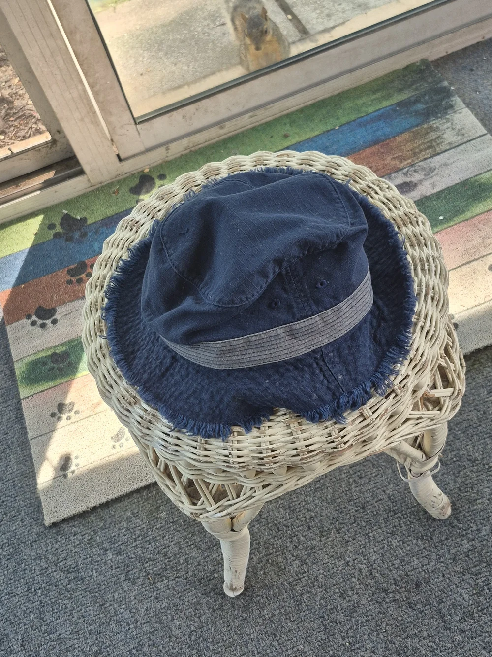 Navy Blue Bucket Hat with Gray Band